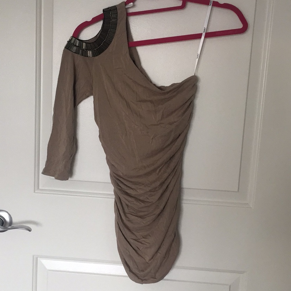 Tart Long Sleeve Dress with Shoulder Beading